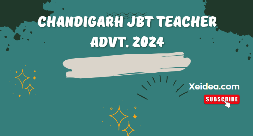 Chandigarh JBT Teacher advt. 2024